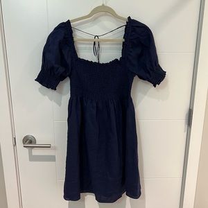 Athena Nap Dress in Navy Linen Size S 💙 Hill House Home